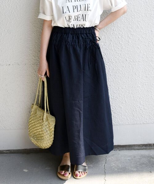 SHIPS any（シップス エニィ）の「SHIPS any: オーガニック リネン ダブル ギャザー スカート〈ウォッシャブル〉◇（スカート・レディース・イエロー/ネイビー・ONE SIZE）」の22枚目の写真