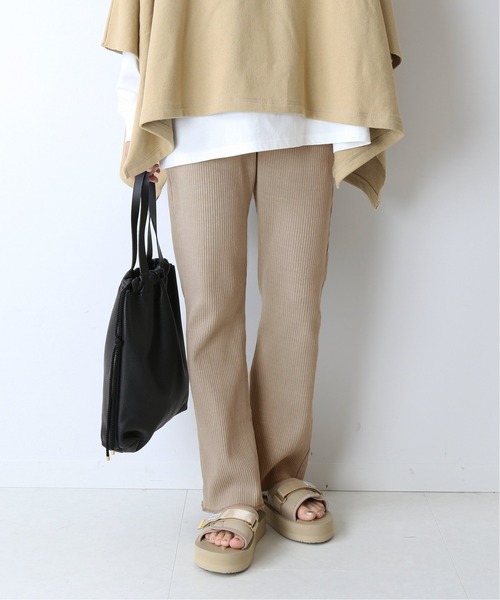 JOURNAL STANDARD relume(ジャーナルスタンダード レリューム)の「ピグメントダイコットンリブパンツ◆(その他パンツ・レディース・グレー/グレー系その他2/ナチュラル/グリーン系その他2・FREE)」の3枚目の写真