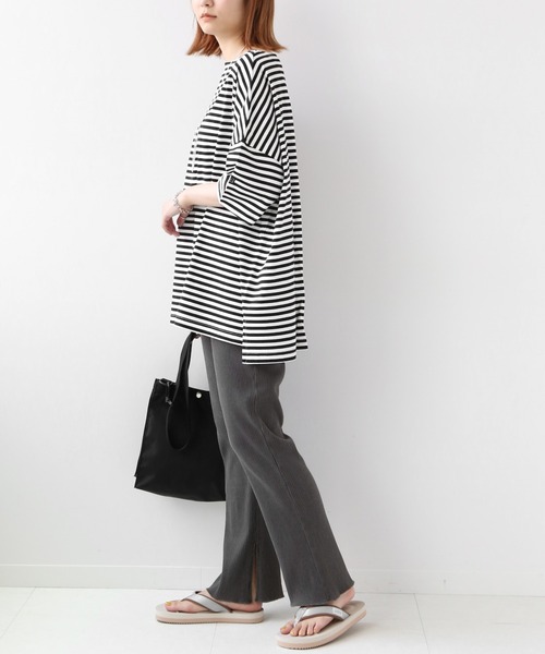 JOURNAL STANDARD relume(ジャーナルスタンダード レリューム)の「ピグメントダイコットンリブパンツ◆(その他パンツ・レディース・グレー/グレー系その他2/ナチュラル/グリーン系その他2・FREE)」の7枚目の写真