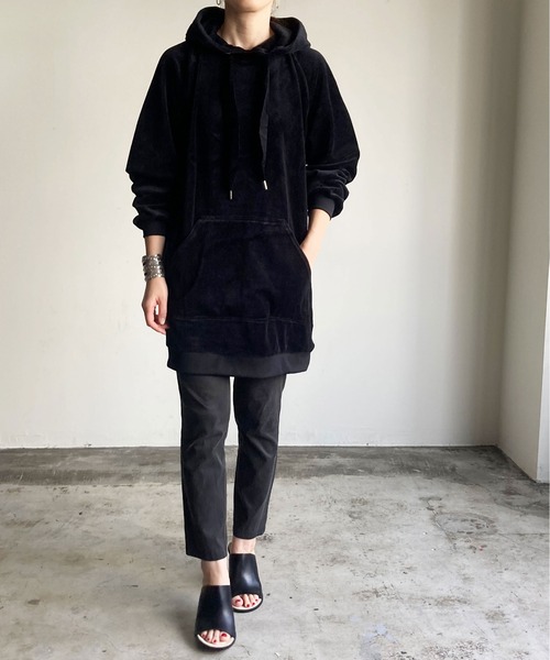 COMMON WARE（コモンウェアー）の「RE:DR.DENIM Happy Hoodie（パーカー・レディース・ブラック・S/XS）」の1枚目の写真