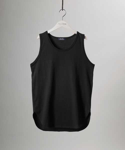 SlashDate(スラッシュデイト)の「ロング丈タンクトップ/天竺(タンクトップ・メンズ・ブラック/ホワイト・M/L/XL)」の1枚目の写真