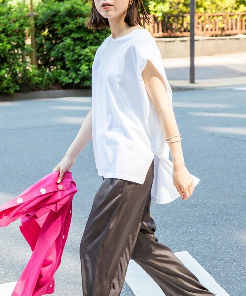 NOLLEY’S(ノーリーズ)の「ヴィンテージ天竺タックノースリーブカットソー(Tシャツ/カットソー・レディース・ホワイト/ベージュ/オリーブ・FREE)」の9枚目の写真