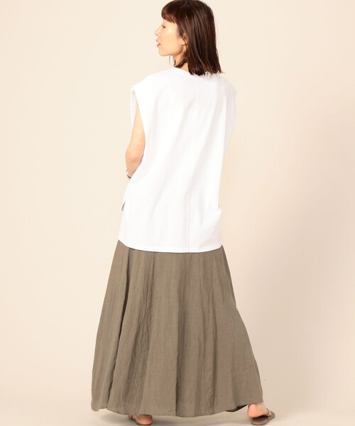 NOLLEY’S(ノーリーズ)の「ヴィンテージ天竺タックノースリーブカットソー(Tシャツ/カットソー・レディース・ホワイト/ベージュ/オリーブ・FREE)」の17枚目の写真