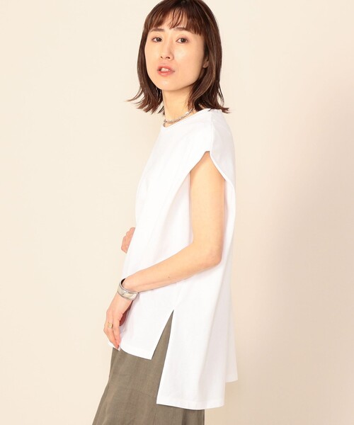 NOLLEY’S(ノーリーズ)の「ヴィンテージ天竺タックノースリーブカットソー(Tシャツ/カットソー・レディース・ホワイト/ベージュ/オリーブ・FREE)」の18枚目の写真
