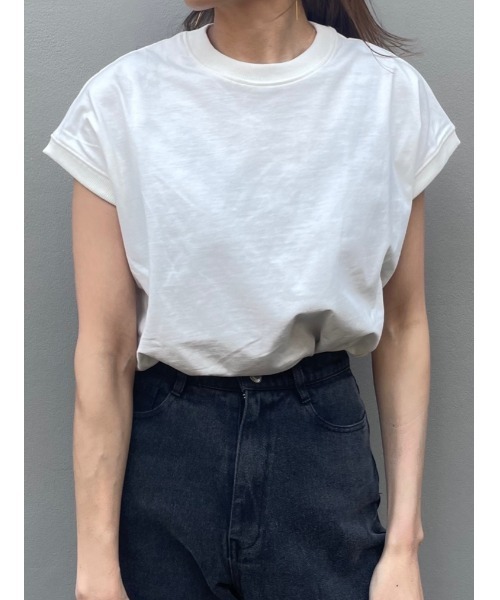 ulu（ウル）の「Petit high neck French sleeve tops（Tシャツ/カットソー・レディース・ホワイト/ブラック・FREE）」の10枚目の写真