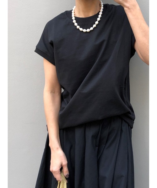 ulu（ウル）の「Petit high neck French sleeve tops（Tシャツ/カットソー・レディース・ホワイト/ブラック・FREE）」の15枚目の写真