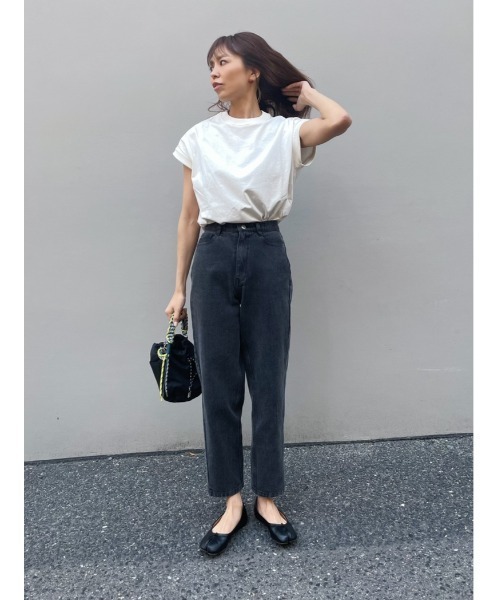 ulu（ウル）の「Petit high neck French sleeve tops（Tシャツ/カットソー・レディース・ホワイト/ブラック・FREE）」の6枚目の写真