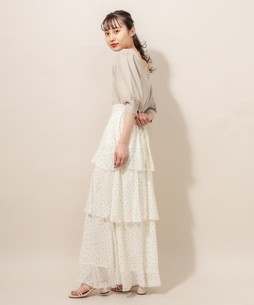 mline（エムライン）の「[mline] WEB限定 ドット3段ティアードスカート（スカート・レディース・ブラック/ベージュ/オフホワイト・FREE）」の18枚目の写真