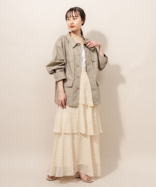 mline（エムライン）の「[mline] WEB限定 ドット3段ティアードスカート（スカート・レディース・ブラック/ベージュ/オフホワイト・FREE）」の15枚目の写真