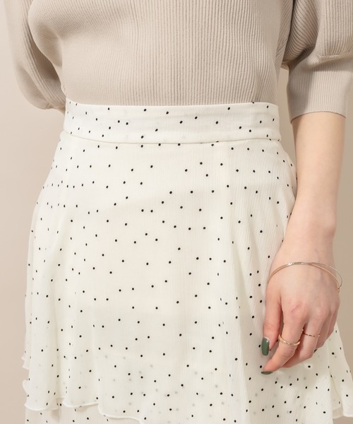 mline（エムライン）の「[mline] WEB限定 ドット3段ティアードスカート（スカート・レディース・ブラック/ベージュ/オフホワイト・FREE）」の20枚目の写真