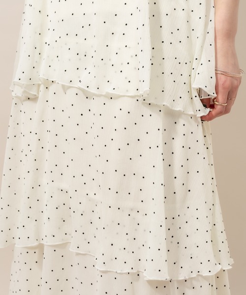 mline（エムライン）の「[mline] WEB限定 ドット3段ティアードスカート（スカート・レディース・ブラック/ベージュ/オフホワイト・FREE）」の8枚目の写真