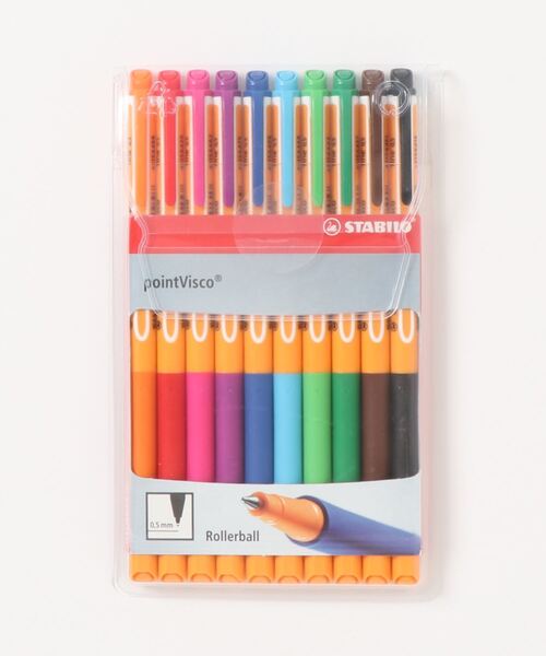 ポイントビスコ 10色セット ボールペン 水性ゲルインク 0.5mm ベンチ