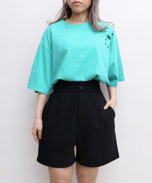 PUNYUS(プニュズ)の「ハイウエストショートパンツ(その他パンツ・レディース・ブラック/グリーン・2/1/3/4)」の5枚目の写真