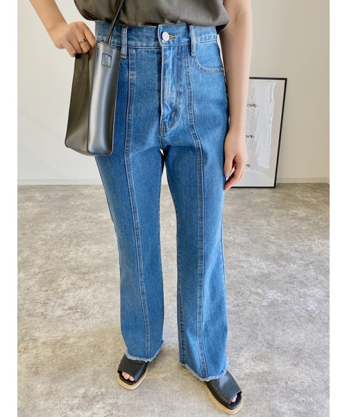 MLI'A（エムリア）の「デニム／フレアパンツ（デニムパンツ・レディース・アイボリー/ブルー系その他/ブルー系その他5/グレー/ブラウン/インディゴブルー/ブラック・M/S）」の6枚目の写真