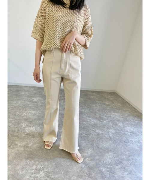 MLI'A（エムリア）の「デニム／フレアパンツ（デニムパンツ・レディース・アイボリー/ブルー系その他/ブルー系その他5/グレー/ブラウン/インディゴブルー/ブラック・M/S）」の2枚目の写真