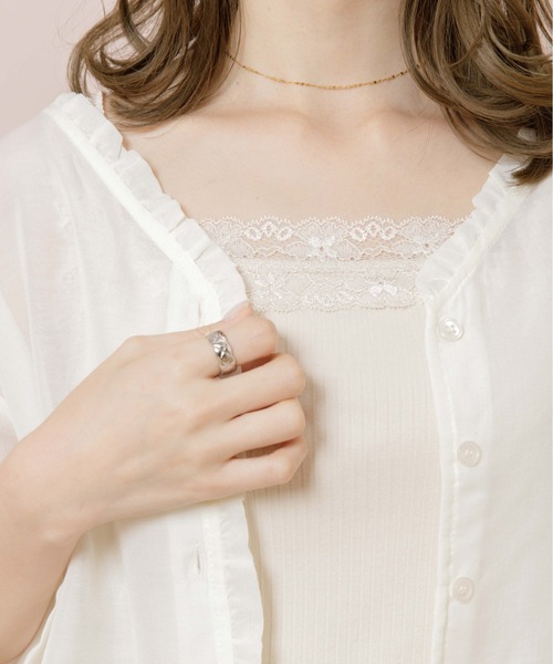 flower（フラワー）の「シアーフリルシャツ（シャツ/ブラウス・レディース・ブラウン/アイボリー・FREE）」の8枚目の写真