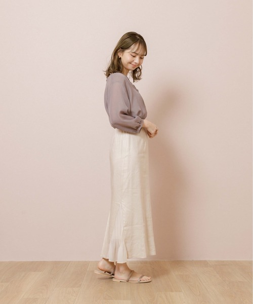 flower（フラワー）の「シアーフリルシャツ（シャツ/ブラウス・レディース・ブラウン/アイボリー・FREE）」の12枚目の写真