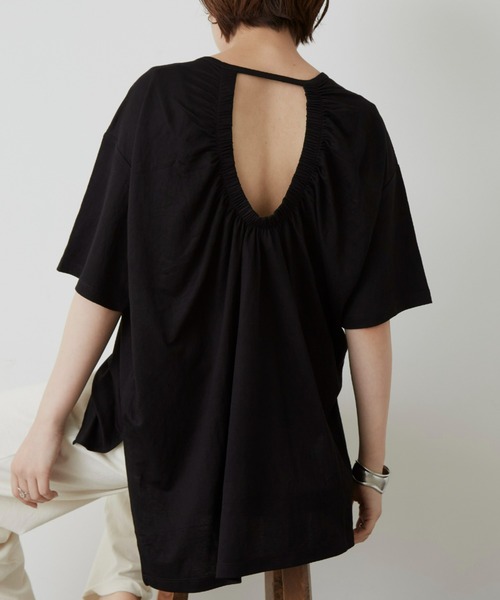 Auntie Rosa Holiday（アンティローザホリデー）の「バックギャザーカノコT（Tシャツ/カットソー・レディース・ホワイト/チャコールグレー/ブラック/イエロー・FREE）」の5枚目の写真