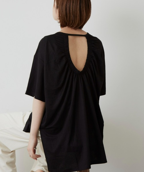 Auntie Rosa Holiday（アンティローザホリデー）の「バックギャザーカノコT（Tシャツ/カットソー・レディース・ホワイト/チャコールグレー/ブラック/イエロー・FREE）」の6枚目の写真