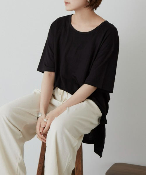 Auntie Rosa Holiday（アンティローザホリデー）の「バックギャザーカノコT（Tシャツ/カットソー・レディース・ホワイト/チャコールグレー/ブラック/イエロー・FREE）」の10枚目の写真