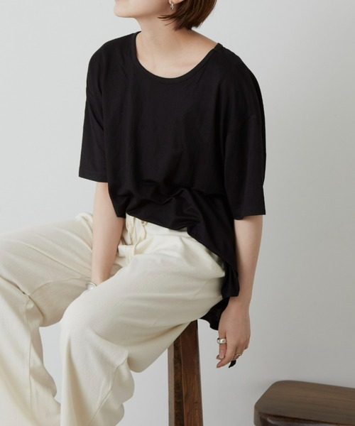 Auntie Rosa Holiday（アンティローザホリデー）の「バックギャザーカノコT（Tシャツ/カットソー・レディース・ホワイト/チャコールグレー/ブラック/イエロー・FREE）」の11枚目の写真