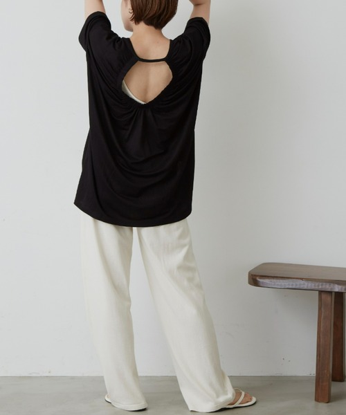 Auntie Rosa Holiday（アンティローザホリデー）の「バックギャザーカノコT（Tシャツ/カットソー・レディース・ホワイト/チャコールグレー/ブラック/イエロー・FREE）」の16枚目の写真