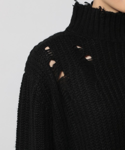 PAGEBOY（ページボーイ）の「モヘヤタッチダメージタートル（ニット/セーター・レディース・ブラック/グレイッシュベージュ/ブルー・FREE）」の17枚目の写真