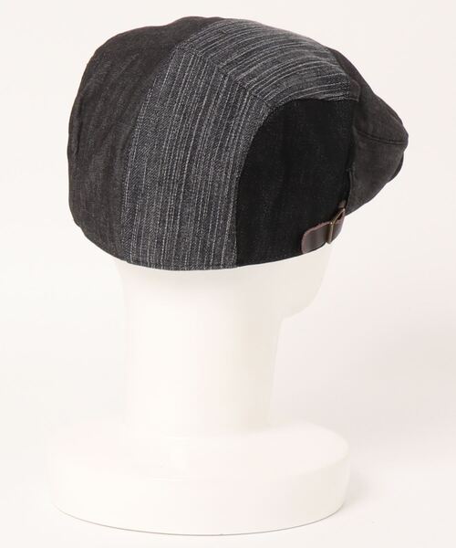 polcadot（ポルカドット）の「DENIM PATCH HUNTING/デニム パッチワーク ハンチング（ハンチング/ベレー帽・メンズ・ブラック/ネイビー・XL/M）」の3枚目の写真