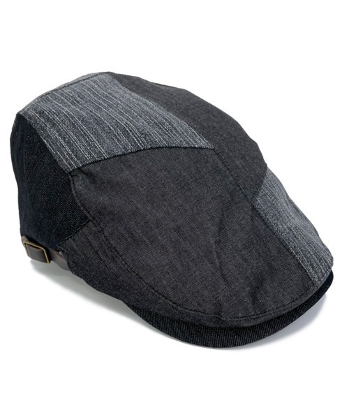 polcadot（ポルカドット）の「DENIM PATCH HUNTING/デニム パッチワーク ハンチング（ハンチング/ベレー帽・メンズ・ブラック/ネイビー・XL/M）」の9枚目の写真