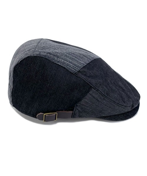 polcadot（ポルカドット）の「DENIM PATCH HUNTING/デニム パッチワーク ハンチング（ハンチング/ベレー帽・メンズ・ブラック/ネイビー・XL/M）」の8枚目の写真