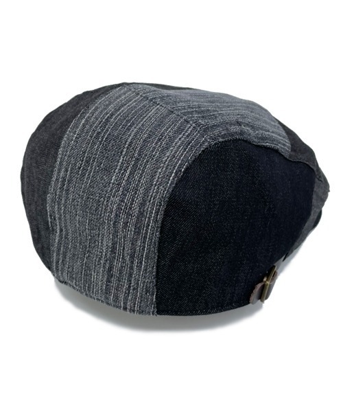 polcadot（ポルカドット）の「DENIM PATCH HUNTING/デニム パッチワーク ハンチング（ハンチング/ベレー帽・メンズ・ブラック/ネイビー・XL/M）」の6枚目の写真
