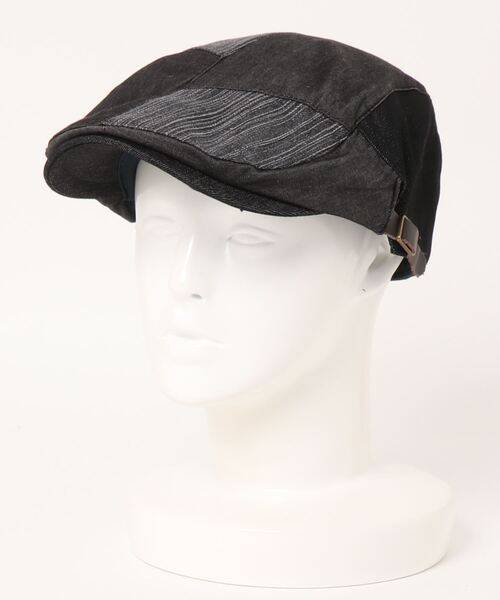 polcadot（ポルカドット）の「DENIM PATCH HUNTING/デニム パッチワーク ハンチング（ハンチング/ベレー帽・メンズ・ブラック/ネイビー・XL/M）」の14枚目の写真