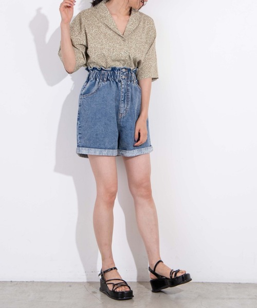 WEGO（ウィゴー）の「WEGO/ウエストギャザーショートパンツ（デニムパンツ・レディース・コバルトブルー/ホワイト/ライトインディゴブルー/ブラック系その他・MEDIUM/SMALL）」の21枚目の写真