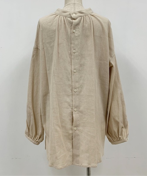 BE NEAT（ビーニート）の「2WAYスタンドカラールーズシャツ（シャツ/ブラウス・レディース・ベージュ/ミント・M）」の11枚目の写真