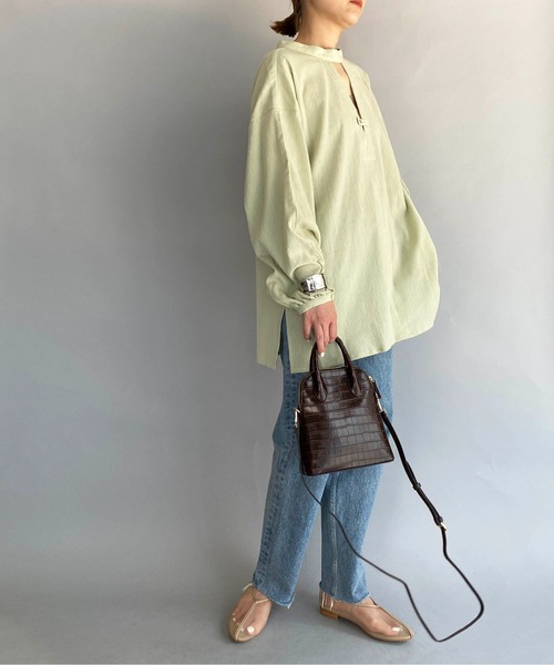 BE NEAT（ビーニート）の「2WAYスタンドカラールーズシャツ（シャツ/ブラウス・レディース・ベージュ/ミント・M）」の18枚目の写真