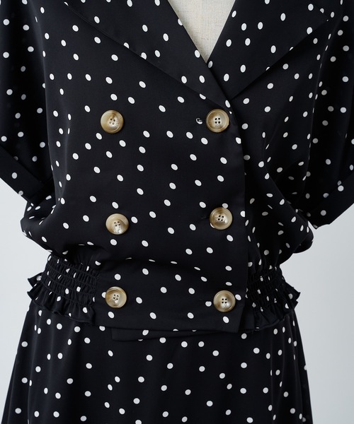 one after another NICE CLAUP（ワンアフターアナザーナイスクラップ）の「【WEB限定】開襟セットアップ（セットアップ・レディース・ホワイト系その他/ブラック系その他/ベージュ/ドット・FREE）」の9枚目の写真