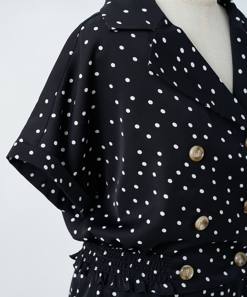 one after another NICE CLAUP（ワンアフターアナザーナイスクラップ）の「【WEB限定】開襟セットアップ（セットアップ・レディース・ホワイト系その他/ブラック系その他/ベージュ/ドット・FREE）」の16枚目の写真