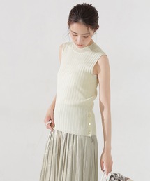 NANO universe | ハイネックマルチリブニット ノースリーブ(ニット/セーター)