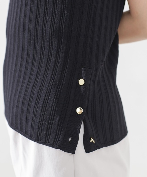 NANO universe（ナノユニバース）の「ハイネックマルチリブニット ノースリーブ（ニット/セーター・レディース・ブラック/ピンク/アイボリー・38/36）」の19枚目の写真