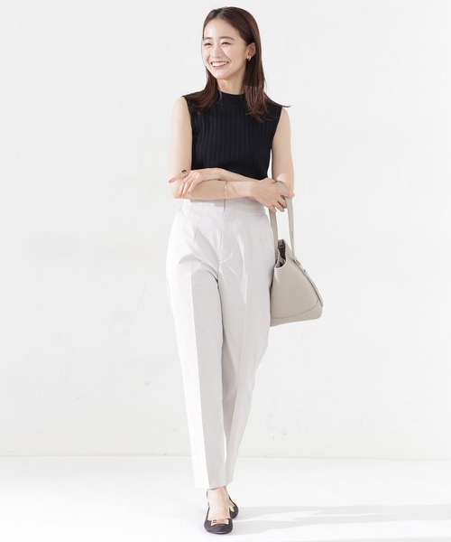 NANO universe（ナノユニバース）の「ハイネックマルチリブニット ノースリーブ（ニット/セーター・レディース・ブラック/ピンク/アイボリー・38/36）」の12枚目の写真