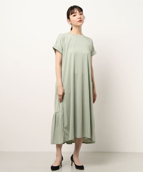 Samansa Mos2(サマンサ モスモス)の「後ろティアードカットワンピース(ワンピース・レディース・ベージュ/パープル/ブラウン/ミント/チャコール・フリ-)」の10枚目の写真