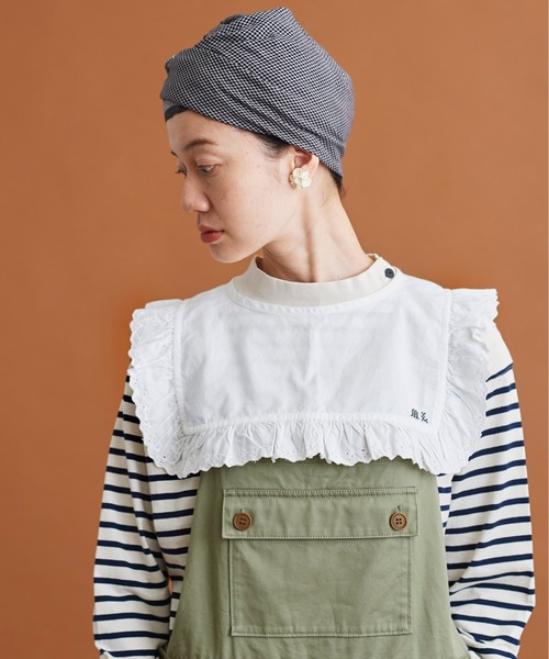 Malle（マル）の「Malle　オックスフォードカットワーク付け衿（付け襟・レディース・グレー/オフホワイト・FREE）」の10枚目の写真