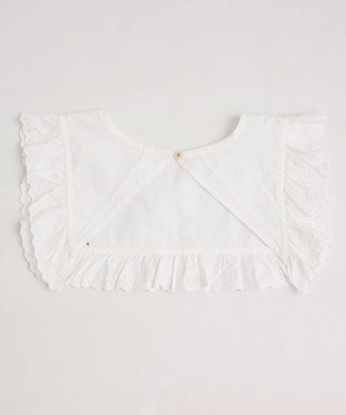 Malle（マル）の「Malle　オックスフォードカットワーク付け衿（付け襟・レディース・グレー/オフホワイト・FREE）」の4枚目の写真