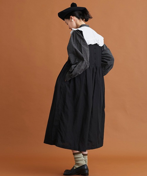 Malle（マル）の「Malle　オックスフォードカットワーク付け衿（付け襟・レディース・グレー/オフホワイト・FREE）」の21枚目の写真