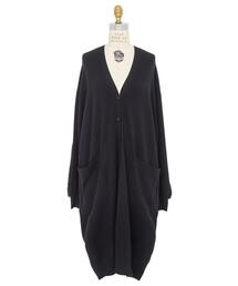 ＜Drawer（ドゥロワー）＞ 14Gカシミヤ*ミンクパッチロングカーディガン