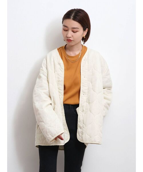 Ungrid(アングリッド)の「キルティングライナーブルゾン(ブルゾン・レディース・オフホワイト/ブラック/カーキ・FREE)」の2枚目の写真