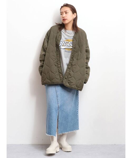 Ungrid(アングリッド)の「キルティングライナーブルゾン(ブルゾン・レディース・オフホワイト/ブラック/カーキ・FREE)」の6枚目の写真