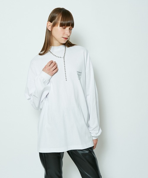 SUPERTHANKS(スーパーサンクス)の「#【SUPERTHANKS/スーパーサンクス】MOCKNECK LONGSLEEVE TEE/モックネックロングスリーブTシャツ(Tシャツ/カットソー・レディース・ホワイト/ブラック・SMALL)」の7枚目の写真