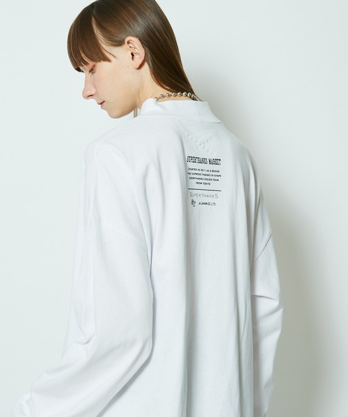 SUPERTHANKS(スーパーサンクス)の「#【SUPERTHANKS/スーパーサンクス】MOCKNECK LONGSLEEVE TEE/モックネックロングスリーブTシャツ(Tシャツ/カットソー・レディース・ホワイト/ブラック・SMALL)」の12枚目の写真