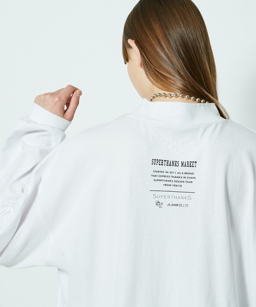 SUPERTHANKS(スーパーサンクス)の「#【SUPERTHANKS/スーパーサンクス】MOCKNECK LONGSLEEVE TEE/モックネックロングスリーブTシャツ(Tシャツ/カットソー・レディース・ホワイト/ブラック・SMALL)」の16枚目の写真